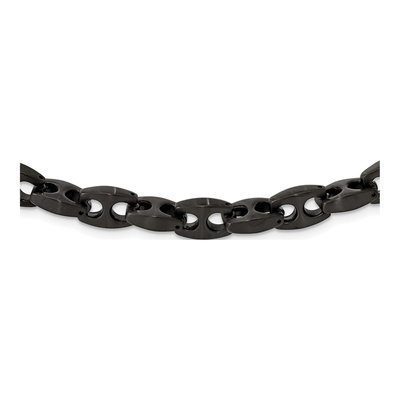 Men's Black Stainless Steel 10mm Black Link Chain – view 5