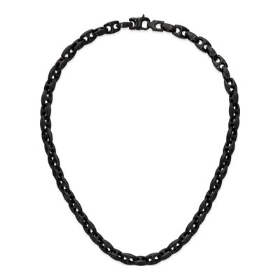 Men's Black Stainless Steel 10mm Black Link Chain – view 7