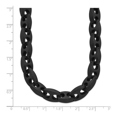 Men's Black Stainless Steel 10mm Black Link Chain – view 8