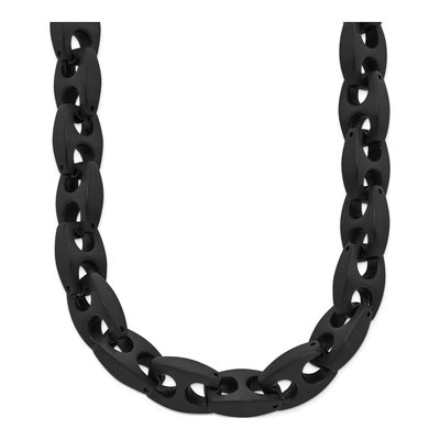 Men's Black Stainless Steel 10mm Black Link Chain