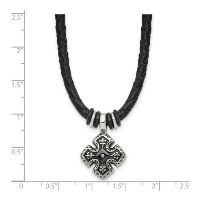 Black Stainless Steel CZ Necklace – view 7