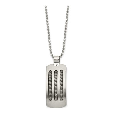 Stainless Steel Dog Tag Pendant Necklace – view 4