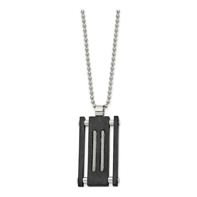 Black Stainless Steel Dog Tag Pendant Necklace – view 4