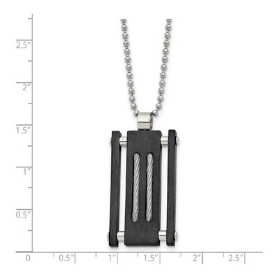 Black Stainless Steel Dog Tag Pendant Necklace – view 6