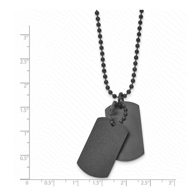 Black Stainless Steel Black Double Dog Tag Pendant Necklace – view 4
