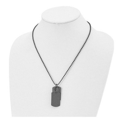 Black Stainless Steel Black Double Dog Tag Pendant Necklace – view 5