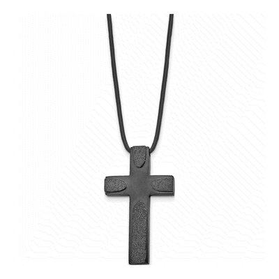 Black Stainless Steel Cross Pendant Necklace – view 4