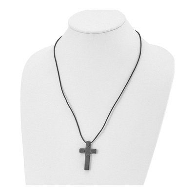 Black Stainless Steel Cross Pendant Necklace – view 5
