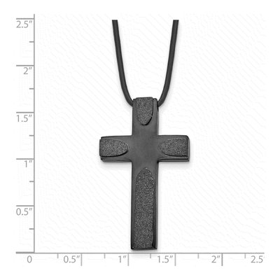Black Stainless Steel Cross Pendant Necklace – view 6