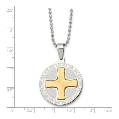 Men's Stainless Steel Spanish Lord's Prayer Necklace – view 6