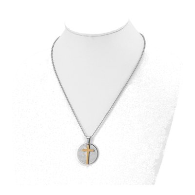 Stainless Steel Lord's Prayer Cross Pendant Necklace – view 5