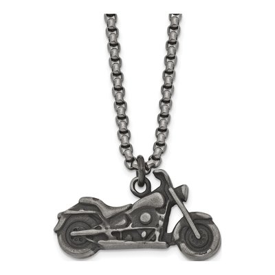 Stainless Steel Motorcycle Pendant Necklace