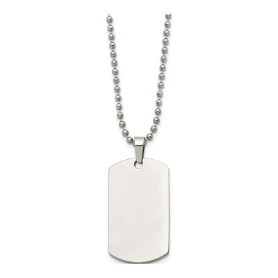 Stainless Steel Dog Tag Pendant Necklace – view 3