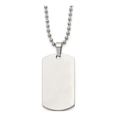 Stainless Steel Dog Tag Pendant Necklace