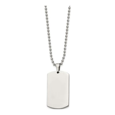 Stainless Steel Dog Tag Pendant Necklace – view 3