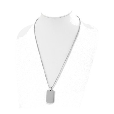 Stainless Steel Dog Tag Pendant Necklace – view 4