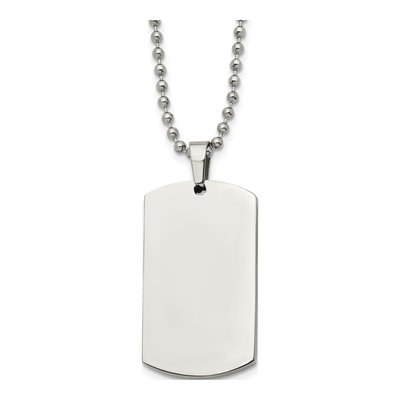 Stainless Steel Dog Tag Pendant Necklace