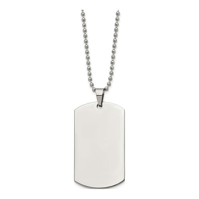 Stainless Steel Dog Tag Pendant Necklace – view 3