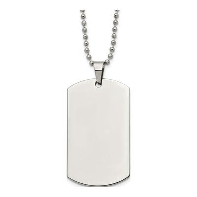 Stainless Steel Dog Tag Pendant Necklace