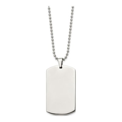 Stainless Steel Dog Tag Ball Pendant Necklace – view 3