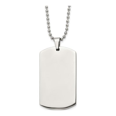 Stainless Steel Dog Tag Ball Pendant Necklace