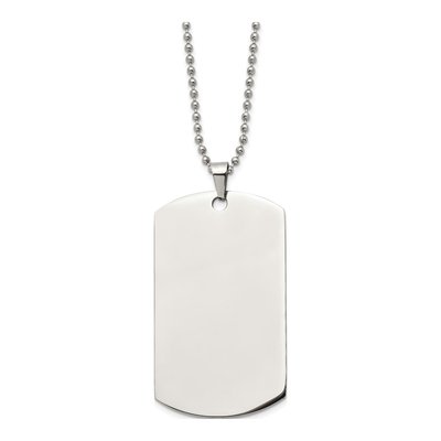Stainless Steel Dog Tag Pendant Necklace – view 3