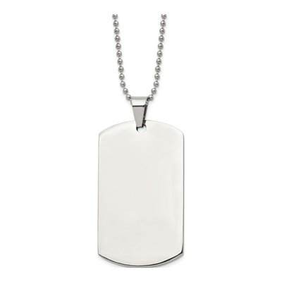 Stainless Steel Dog Tag Pendant Necklace