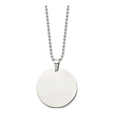 Stainless Steel Dog Tag Ball Pendant Necklace – view 3