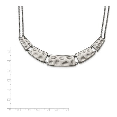 Stainless Steel Textured Necklace – view 4