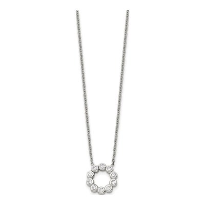 Stainless Steel CZ Pendant Necklace – view 4