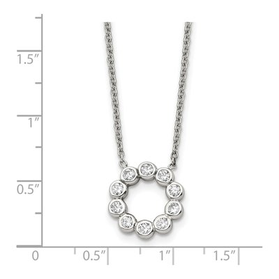 Stainless Steel CZ Pendant Necklace – view 6
