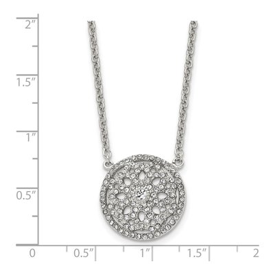 Stainless Steel CZ Flower Pendant Necklace – view 6