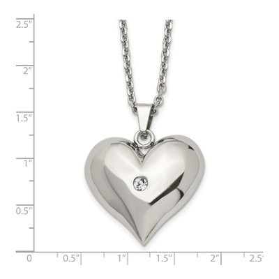 Stainless Steel Crystal Heart Pendant Necklace – view 6
