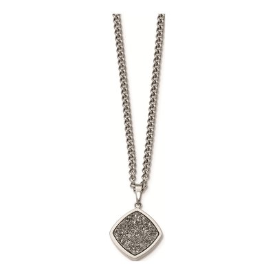 Stainless Steel Druzy Pendant Necklace – view 5