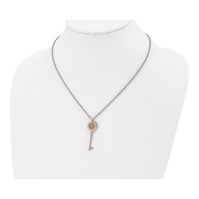 Stainless Steel IP Key Pendant Necklace – view 6