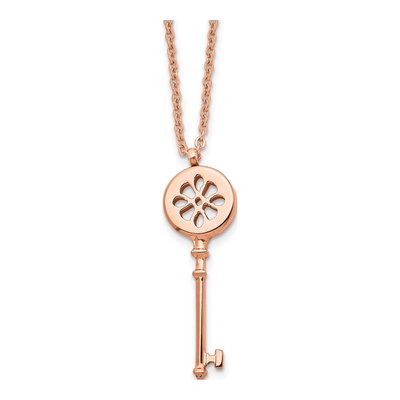 Stainless Steel IP Key Pendant Necklace