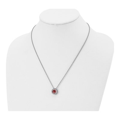 Stainless Steel CZ July Birthstone Pendant Necklace – view 5