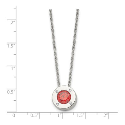 Stainless Steel CZ July Birthstone Pendant Necklace – view 6