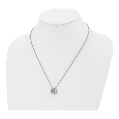 Stainless Steel CZ June Birthstone Pendant Necklace – view 5