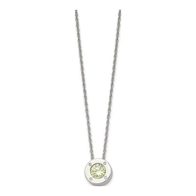 Stainless Steel CZ August Birthstone Pendant Necklace – view 4