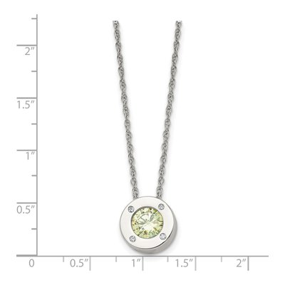 Stainless Steel CZ August Birthstone Pendant Necklace – view 6