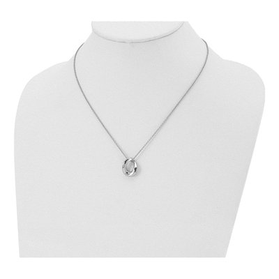 Stainless Steel Crystal Wavy Circle Pendant Necklace – view 5