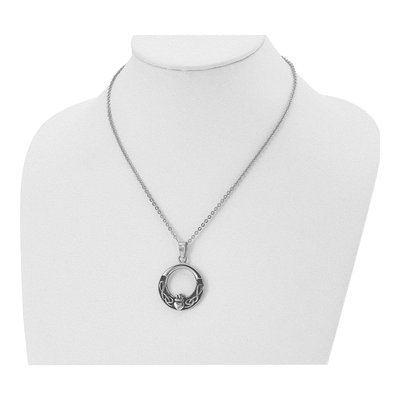 Stainless Steel Claddagh Pendant Necklace – view 5