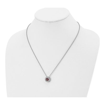 Stainless Steel CZ January Birthstone Pendant Necklace – view 5