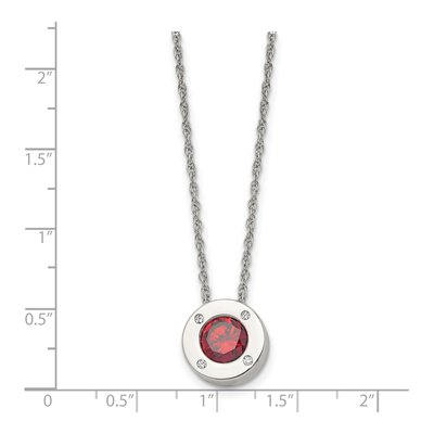 Stainless Steel CZ January Birthstone Pendant Necklace – view 6