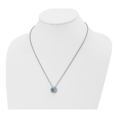 Stainless Steel CZ December Birthstone Pendant Necklace – view 5