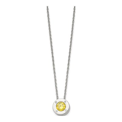 Stainless Steel CZ November Birthstone Pendant Necklace – view 4