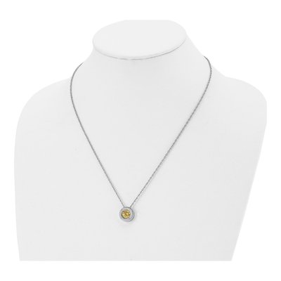 Stainless Steel CZ November Birthstone Pendant Necklace – view 5