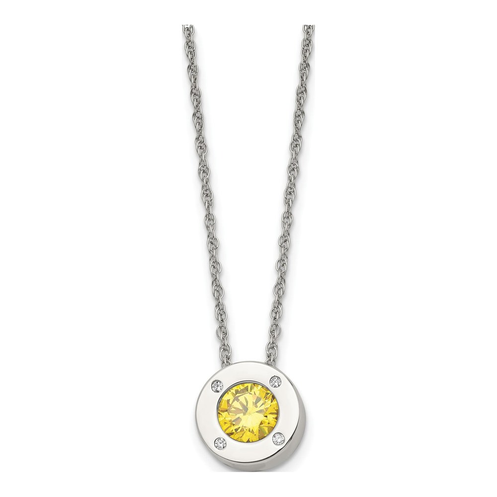 Stainless Steel November Birthstone Necklace, 20 in