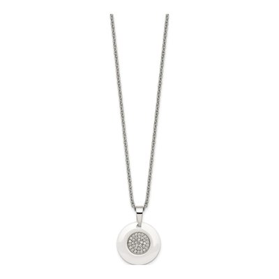 Stainless Steel CZ Ceramic Pendant Necklace – view 4